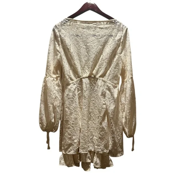 NWT Free People Ruby Cream Boho Mini Lace Dress - Picture 2 of 5